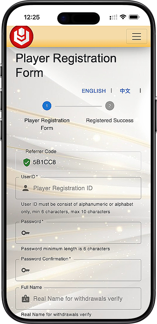 U9Play Register Mobile